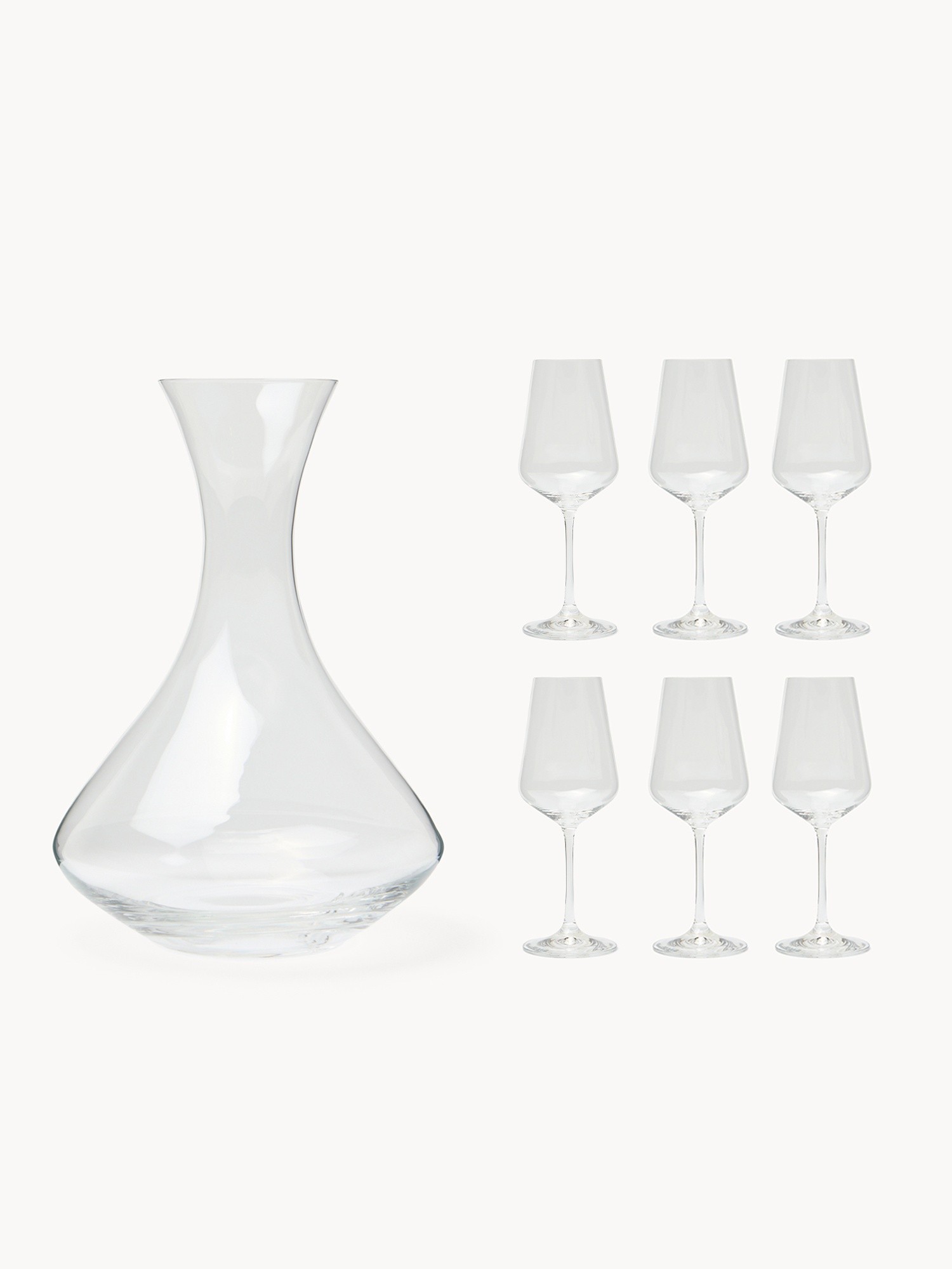 Set of 7 Sandra glasses and decanter, Transparent, large image number 0