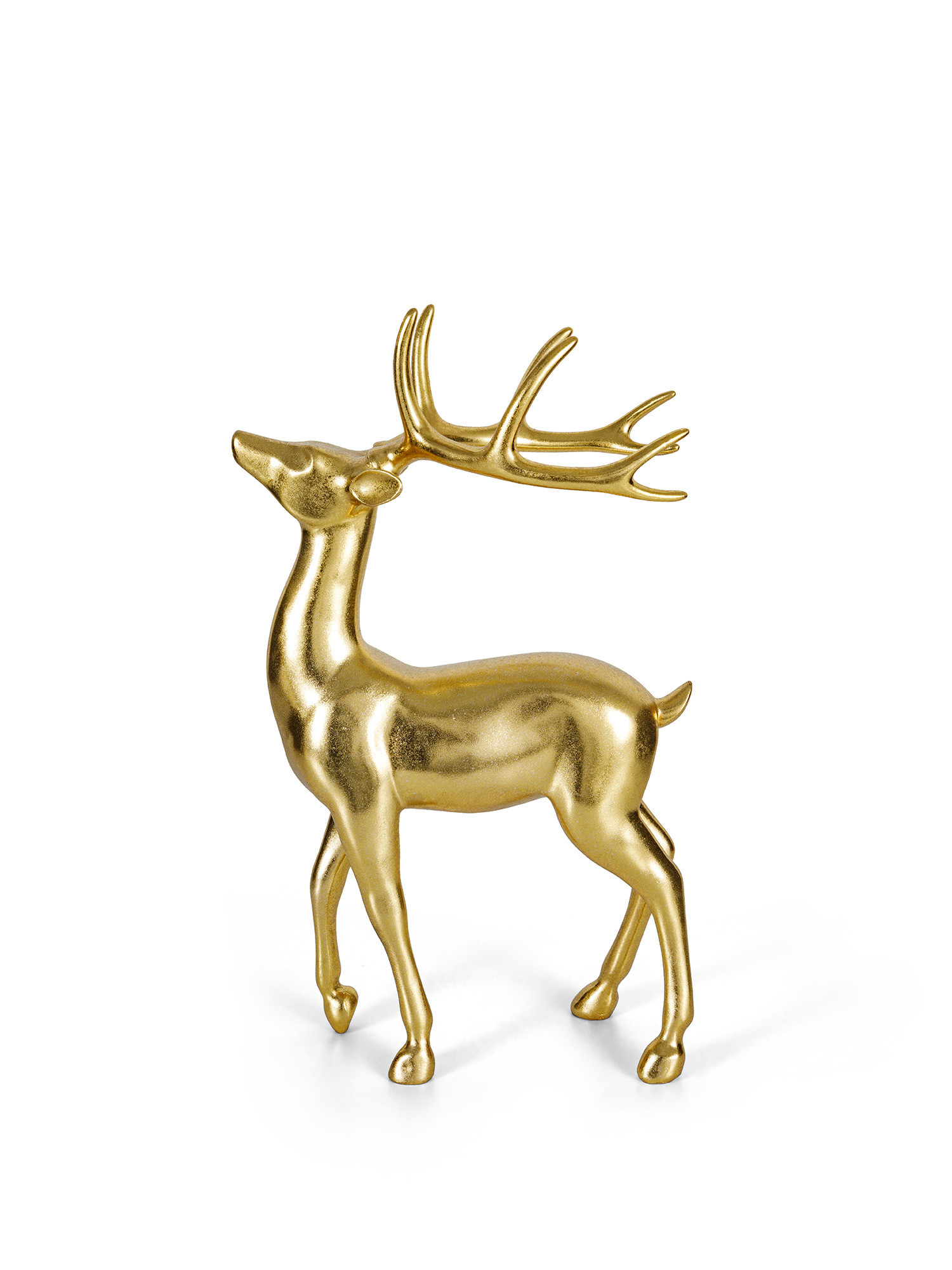 Decorative reindeer in golden resin, Gold, large image number 0