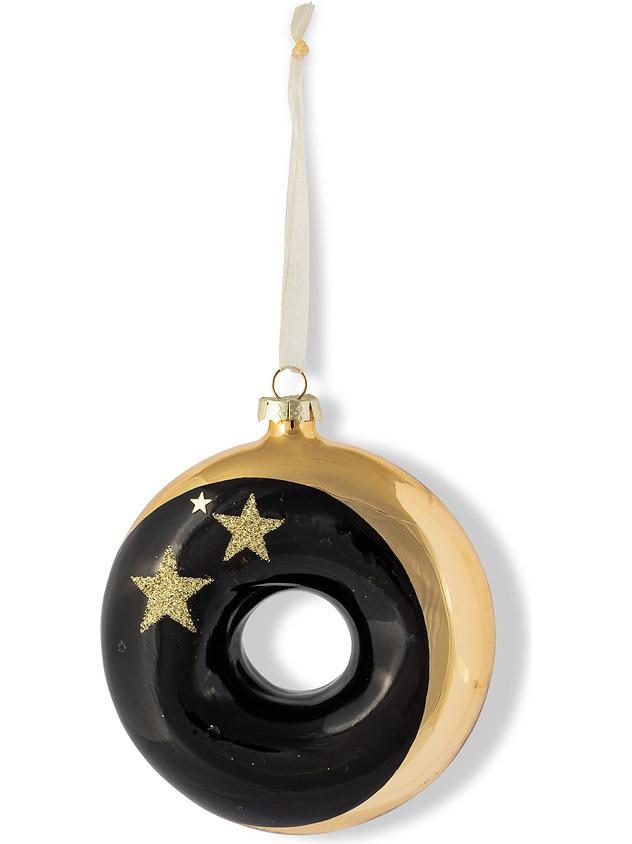 Addobbo albero con stelle in vetro decorato a mano