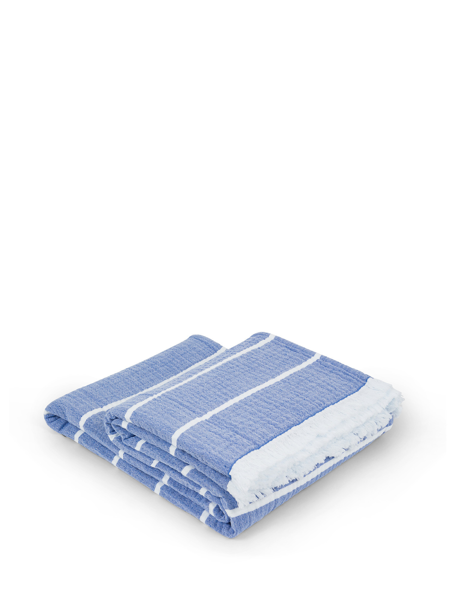 Plaid in garza di cotone lavato, Blu, large image number 0
