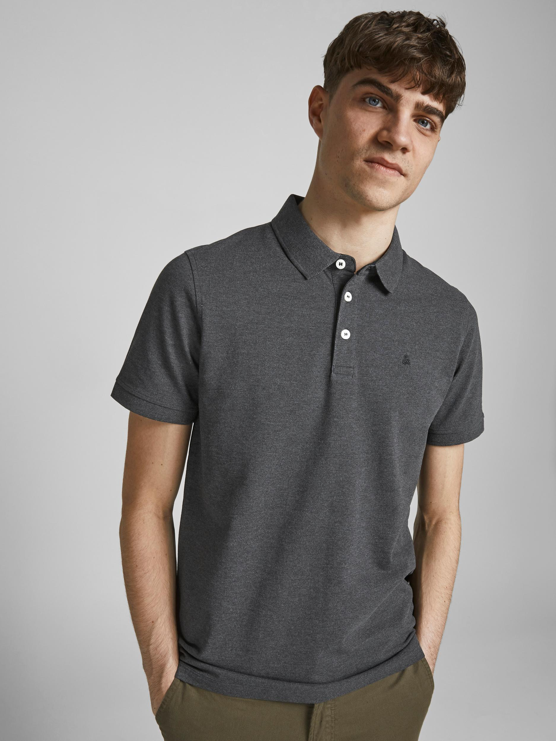 Polo in cotton  piqué, Grey, large image number 2