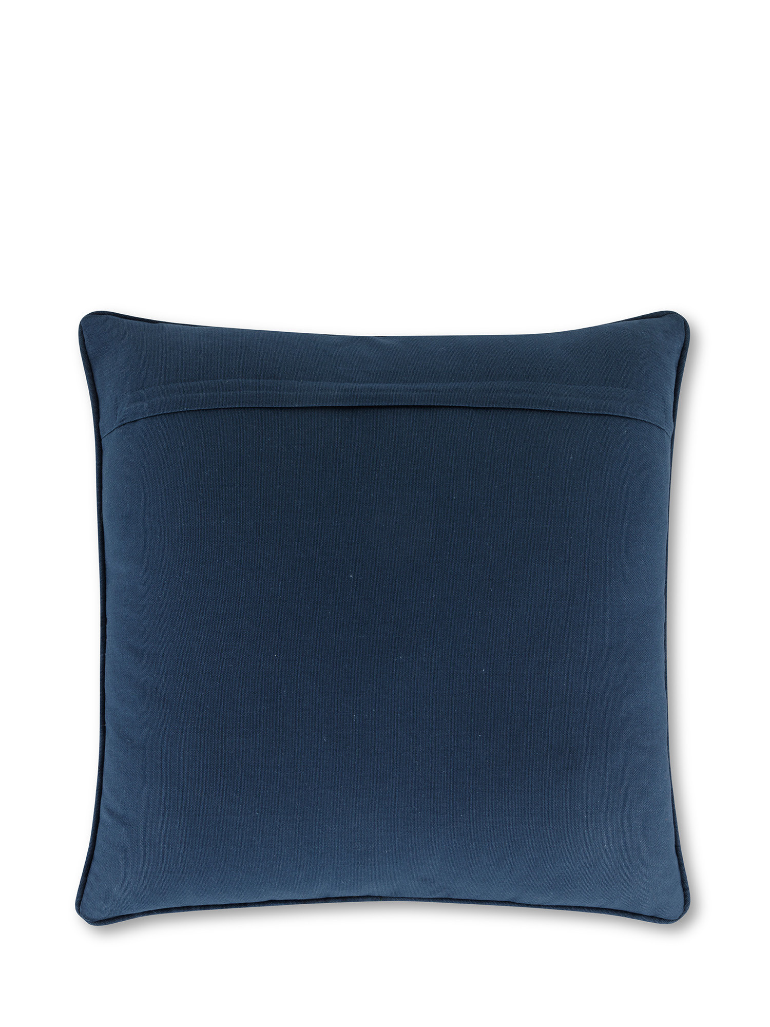 Cushion with embroidered leaves 45x45 cm, Dark Blue, large image number 1