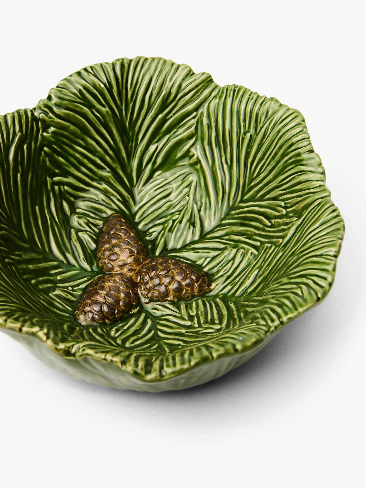 Coppetta in ceramica a foglia, Verde, large image number 1