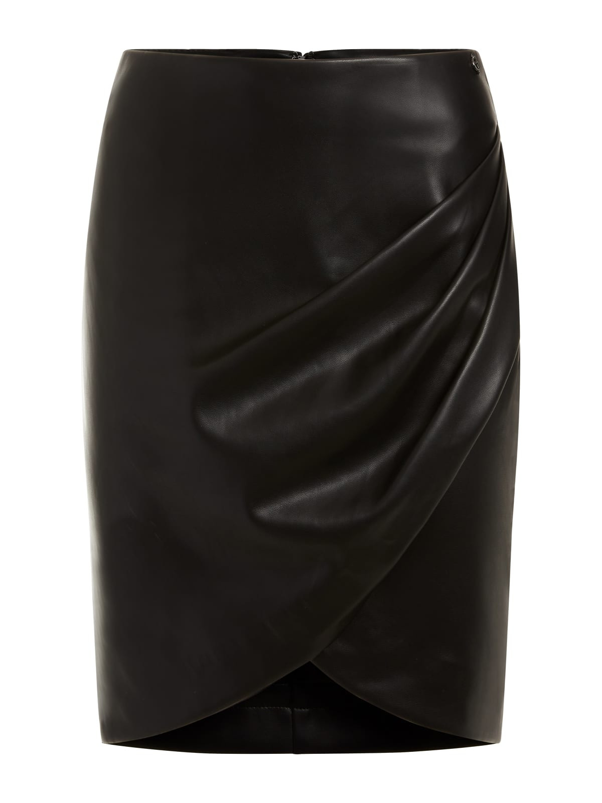 Imitation leather longuette skirt, Black, large image number 0