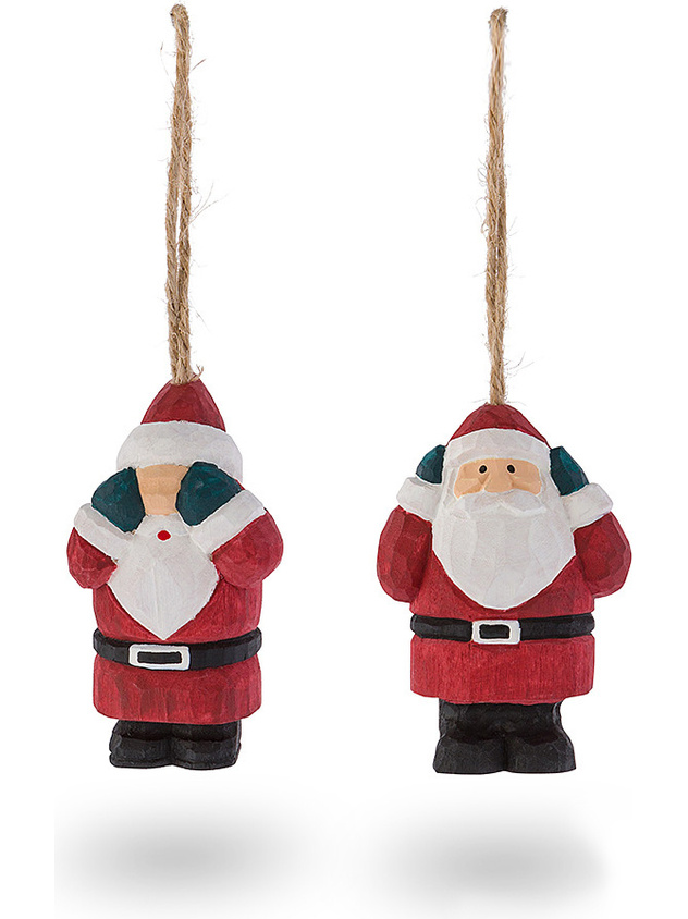 Addobbo albero in legno a babbo Natale