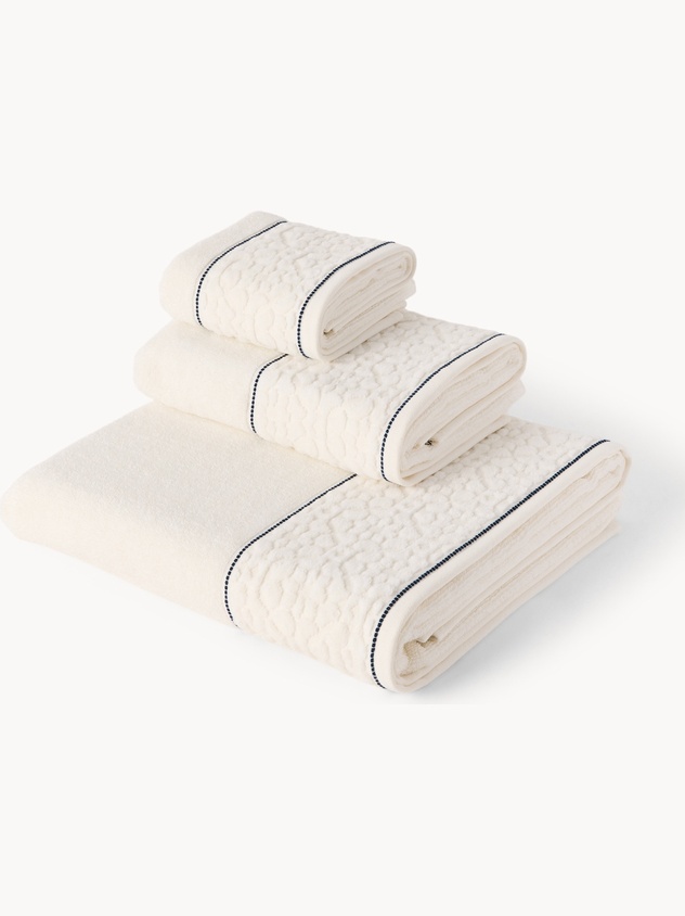 Asciugamano in puro cotone con balza