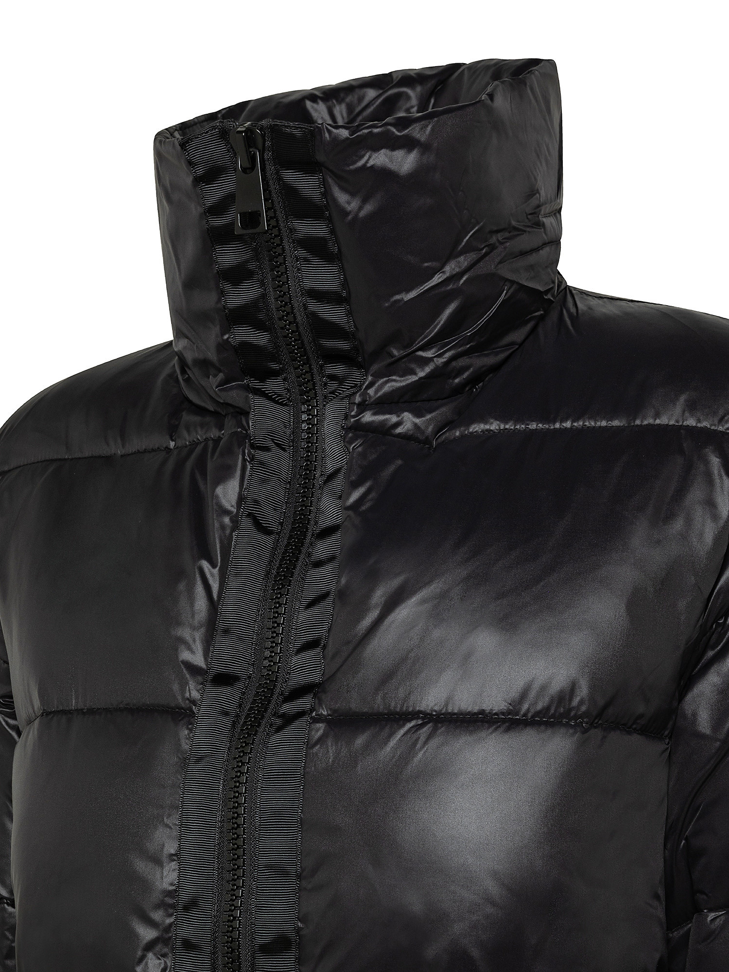 Padded down jacket with high neck, Black, large image number 2