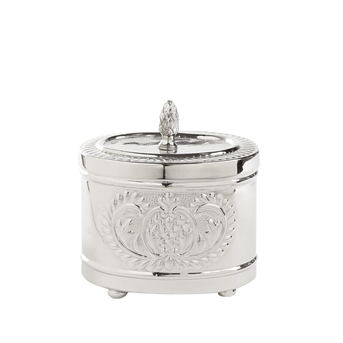 Engraved cotton wool container, Silver Grey, large image number 0