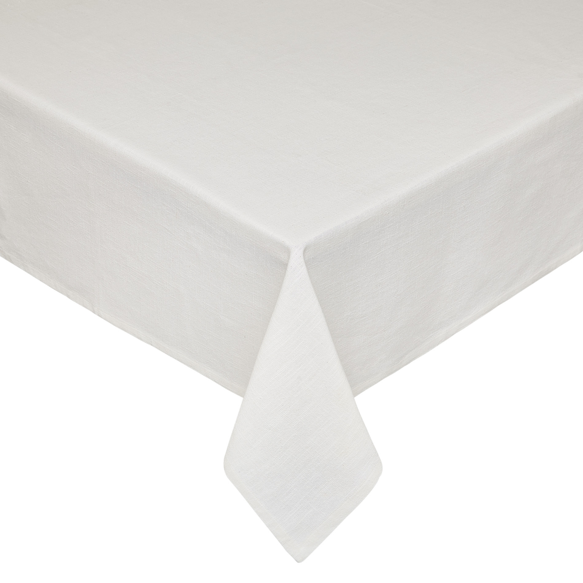 Plain cotton slub table cloth, White, large image number 0