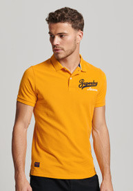 Superdry - Cotton piqué polo shirt with logo, Sunflower Yellow, large image number 1