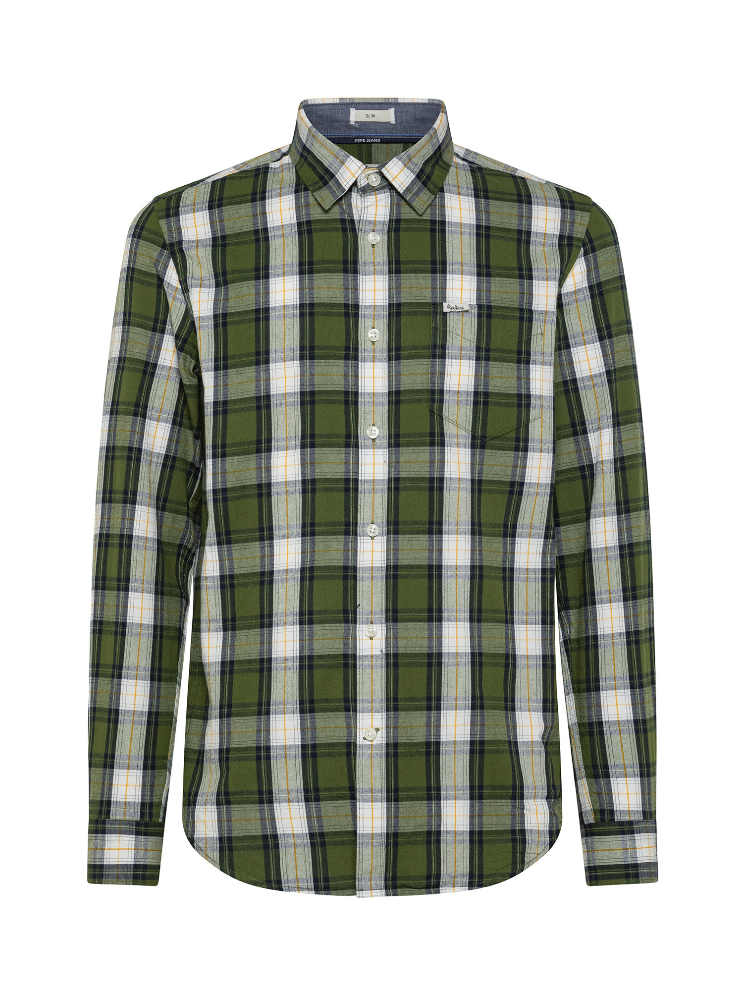 Checked cotton shirt, Light Green, large image number 1