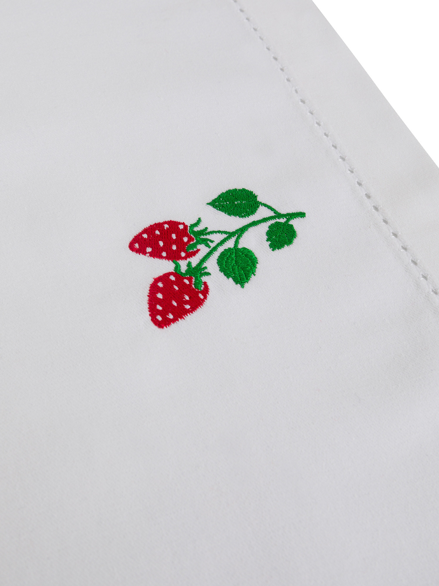 Cotton twirl runner with strawberry embroidery, White, large image number 1