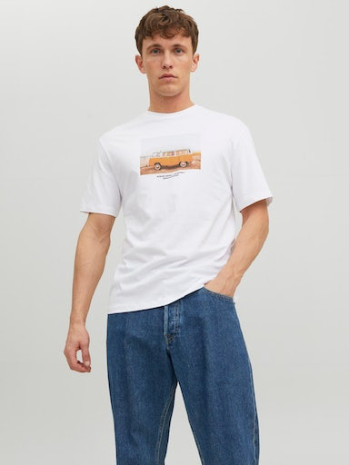 Jack & Jones - T-shirt regular fit con stampa, Bianco, large image number 3