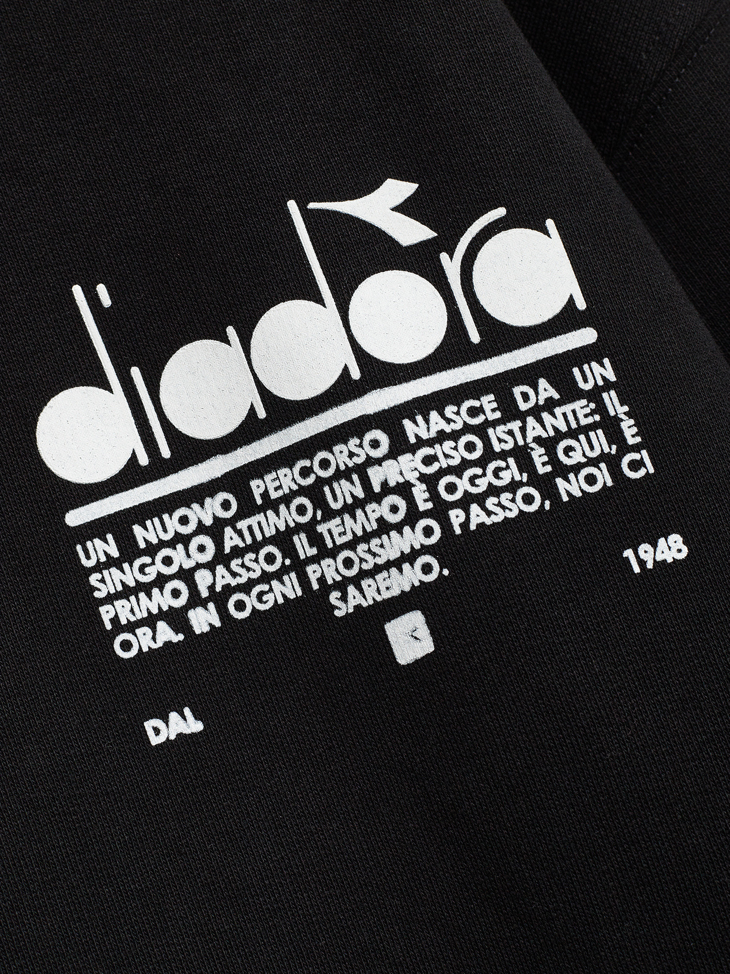 Diadora - Felpa girocollo manifesto in cotone, Nero, large image number 1