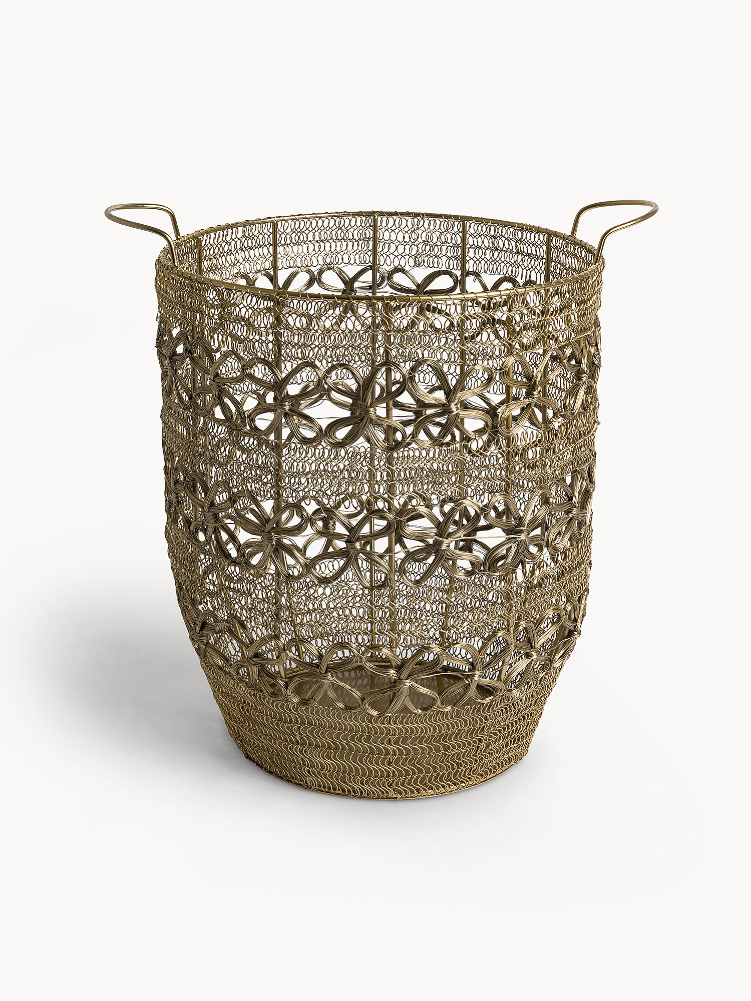 Cesto decorativo in filo metallico, Oro, large image number 0