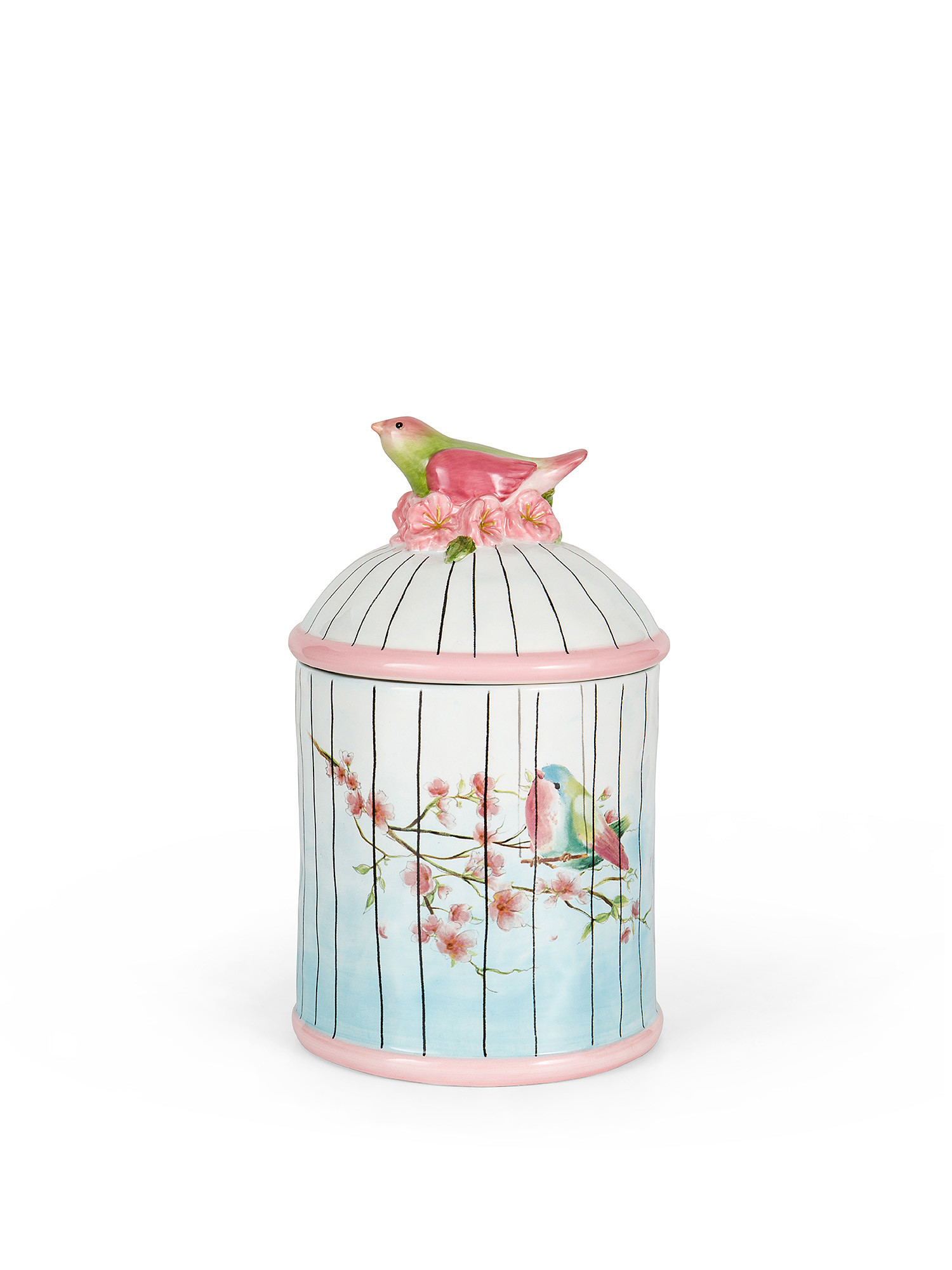Bird motif ceramic jar, Multicolor, large image number 0