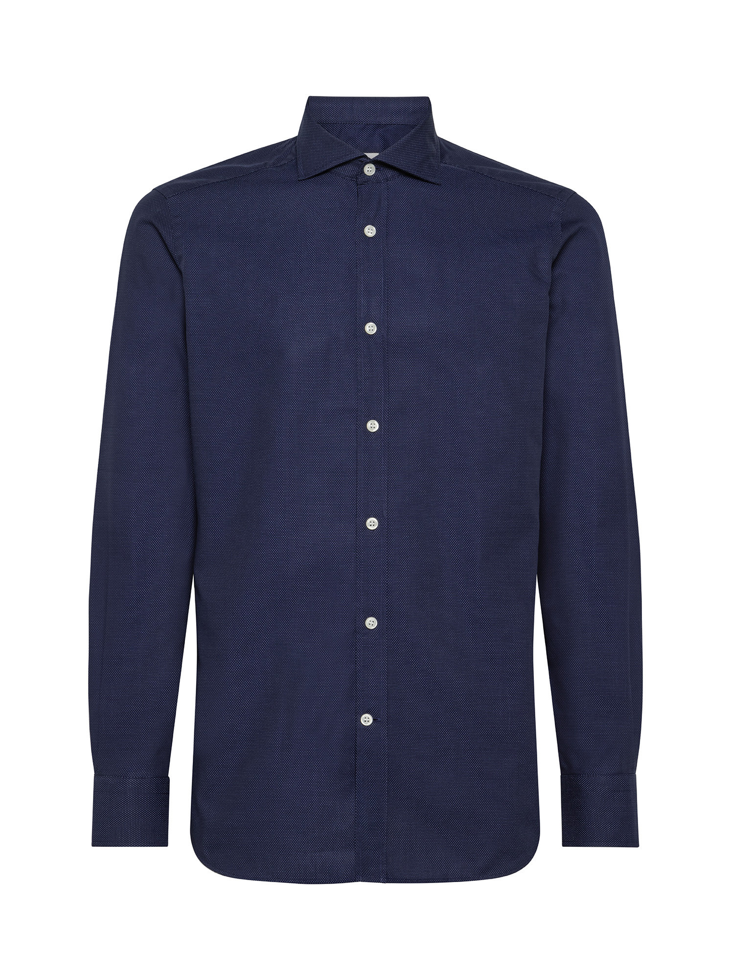 Camicia slim fit in puro cotone, Blu, large image number 1