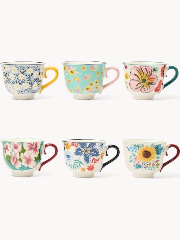 Tazza colazione in new bone china motivo fiori - Prezzo di lancio