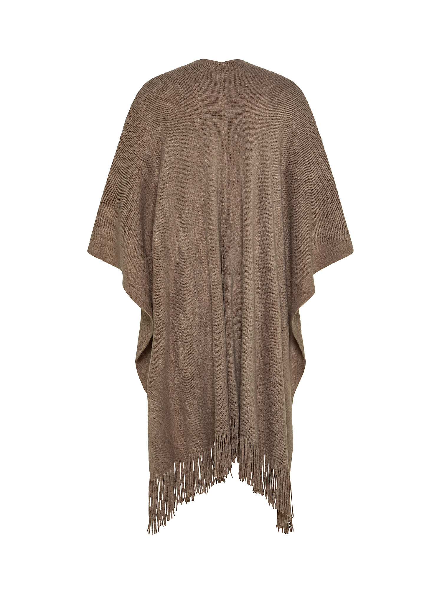 Cape with fringes, Brown, large image number 1