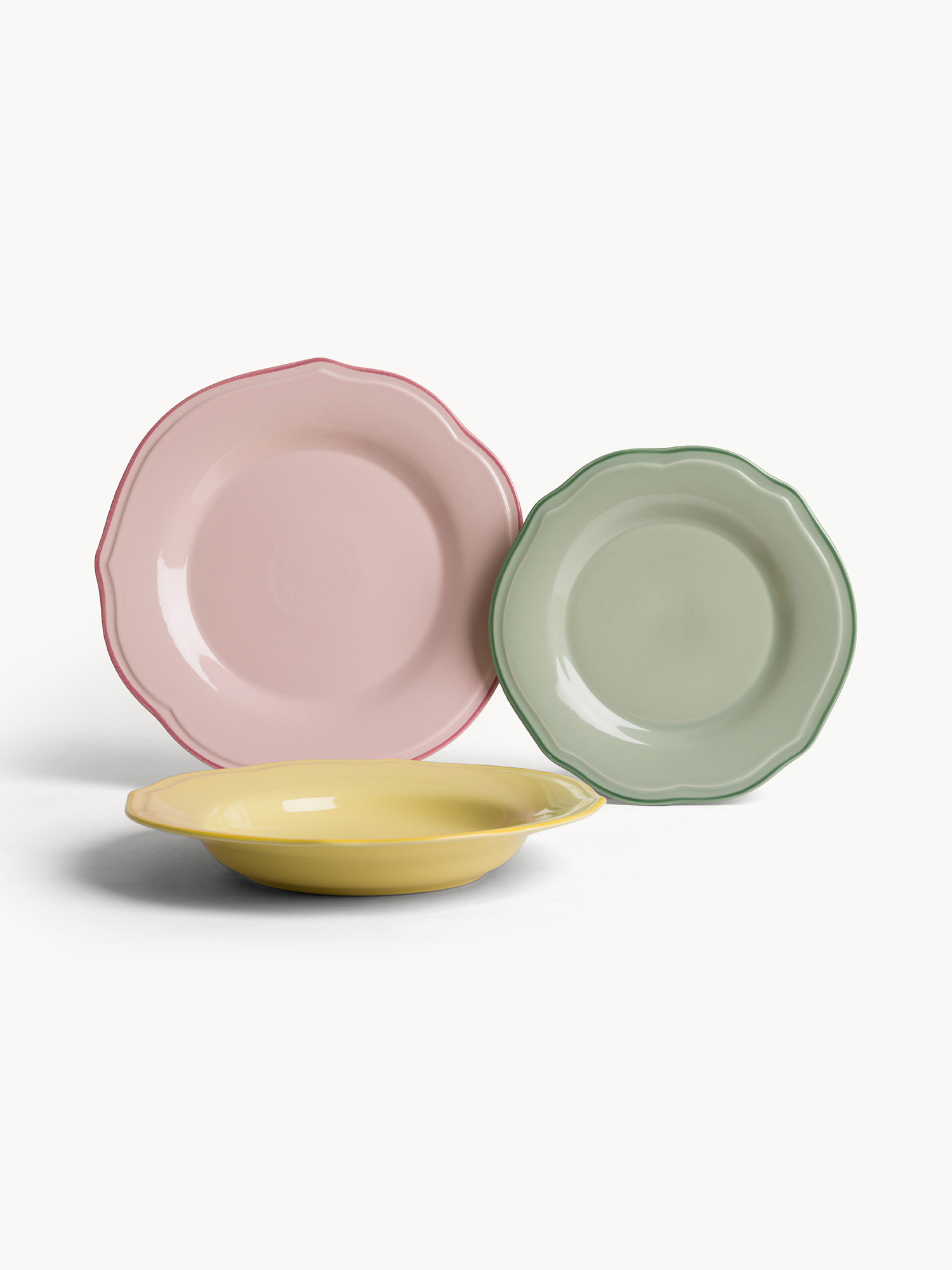 Set 18 piatti in ceramica portoghese pastello, Multicolor, large image number 0