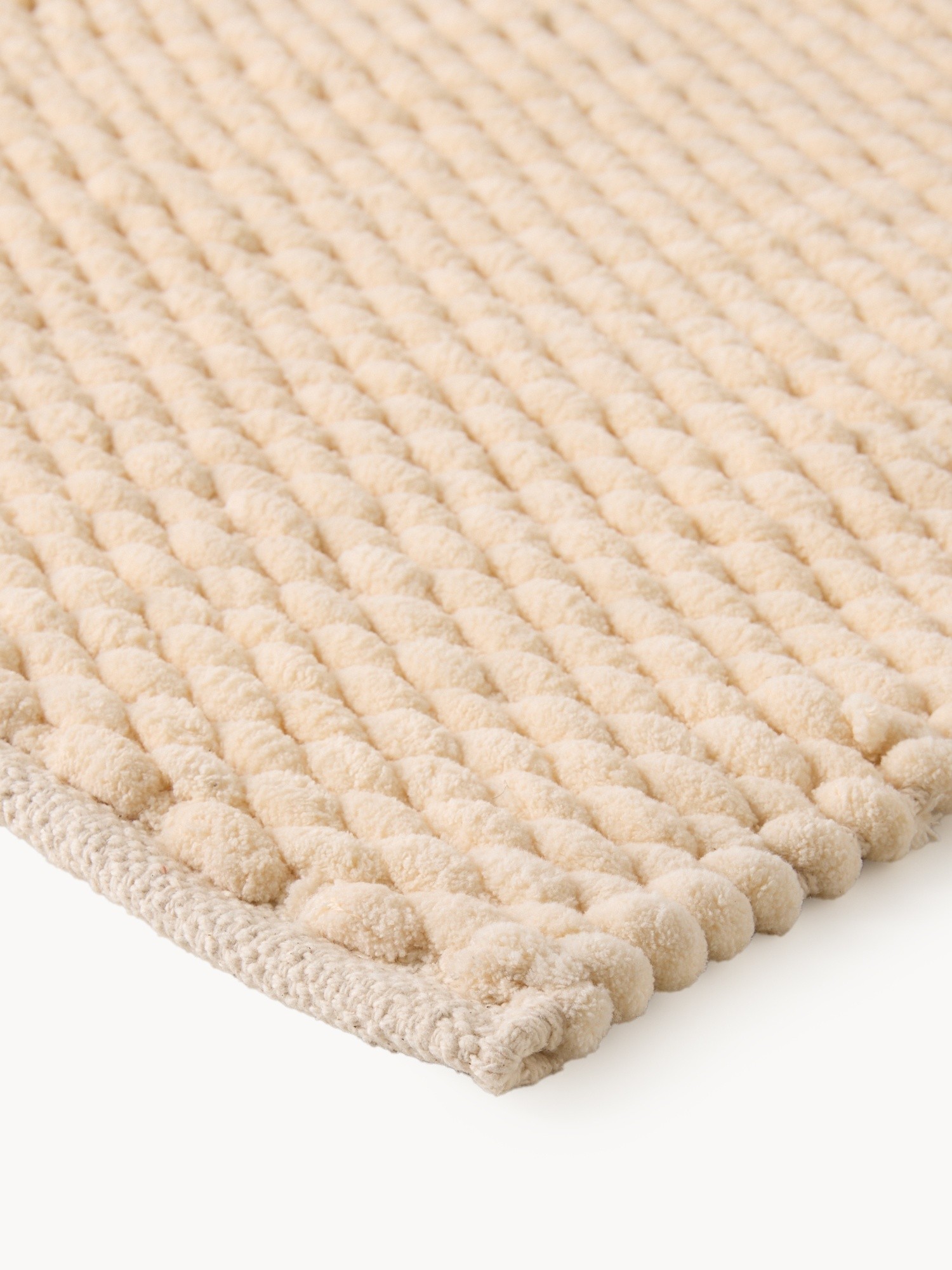 Tappeto bagno effetto intrecciato, Beige, large image number 1