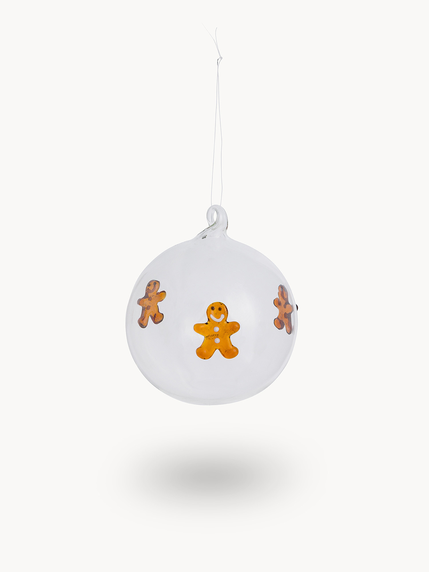 Pallina in vetro con mini applicazioni candy, Trasparente, large image number 0