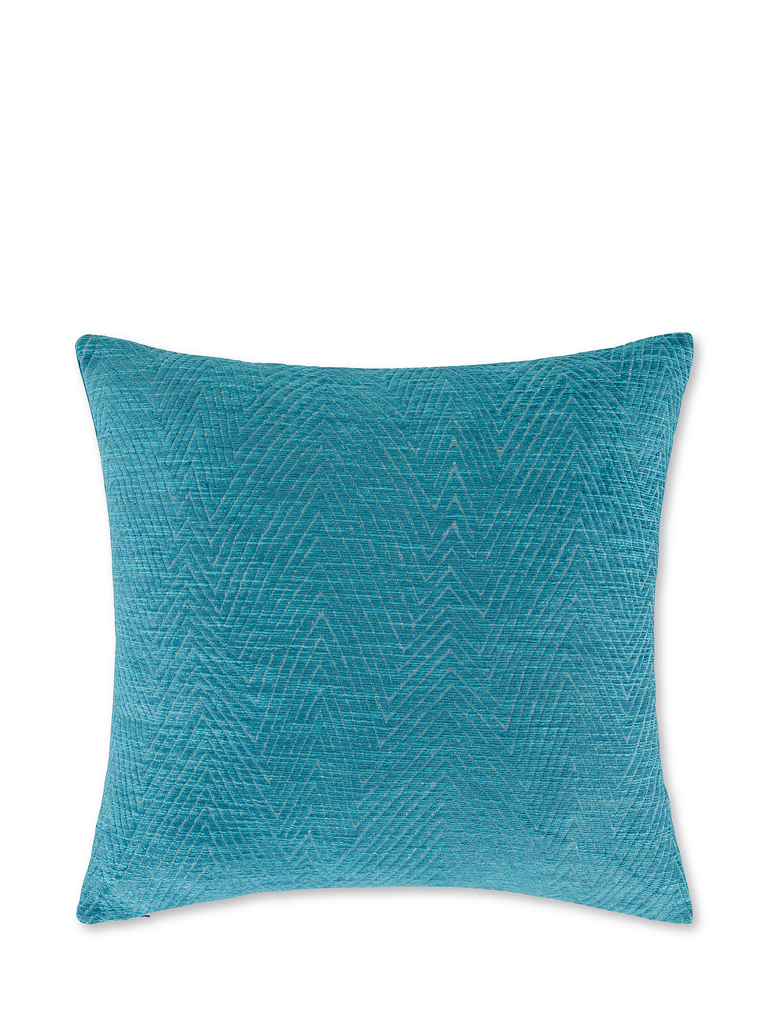 Jacquard cushion with zigzag motif 45x45cm, Green, large image number 0