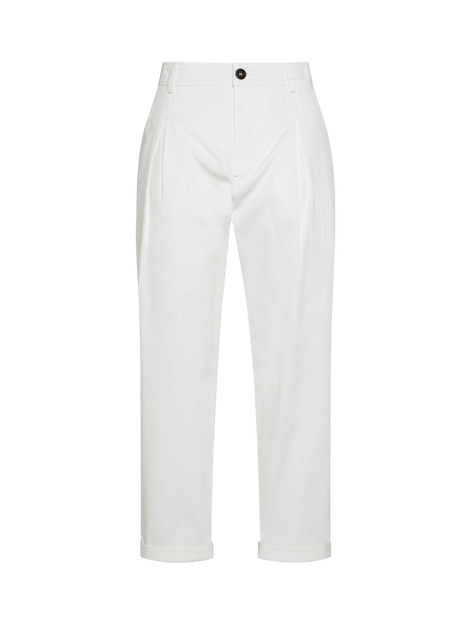 Pantaloni Anderson in gabardine di cotone elasticizzato, Bianco, large image number 0