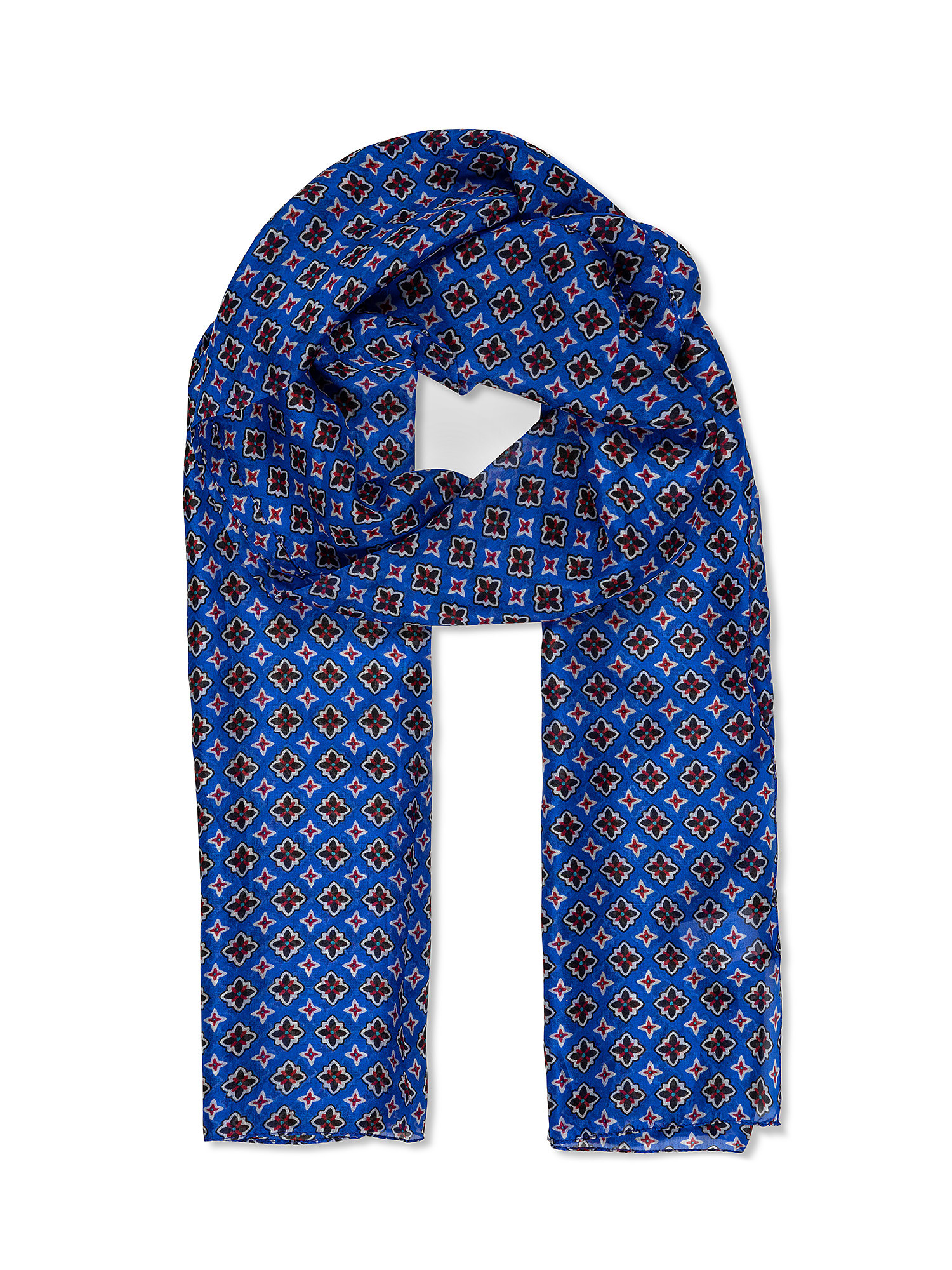 Koan - Pure silk scarf with pattern, Blue, large image number 0