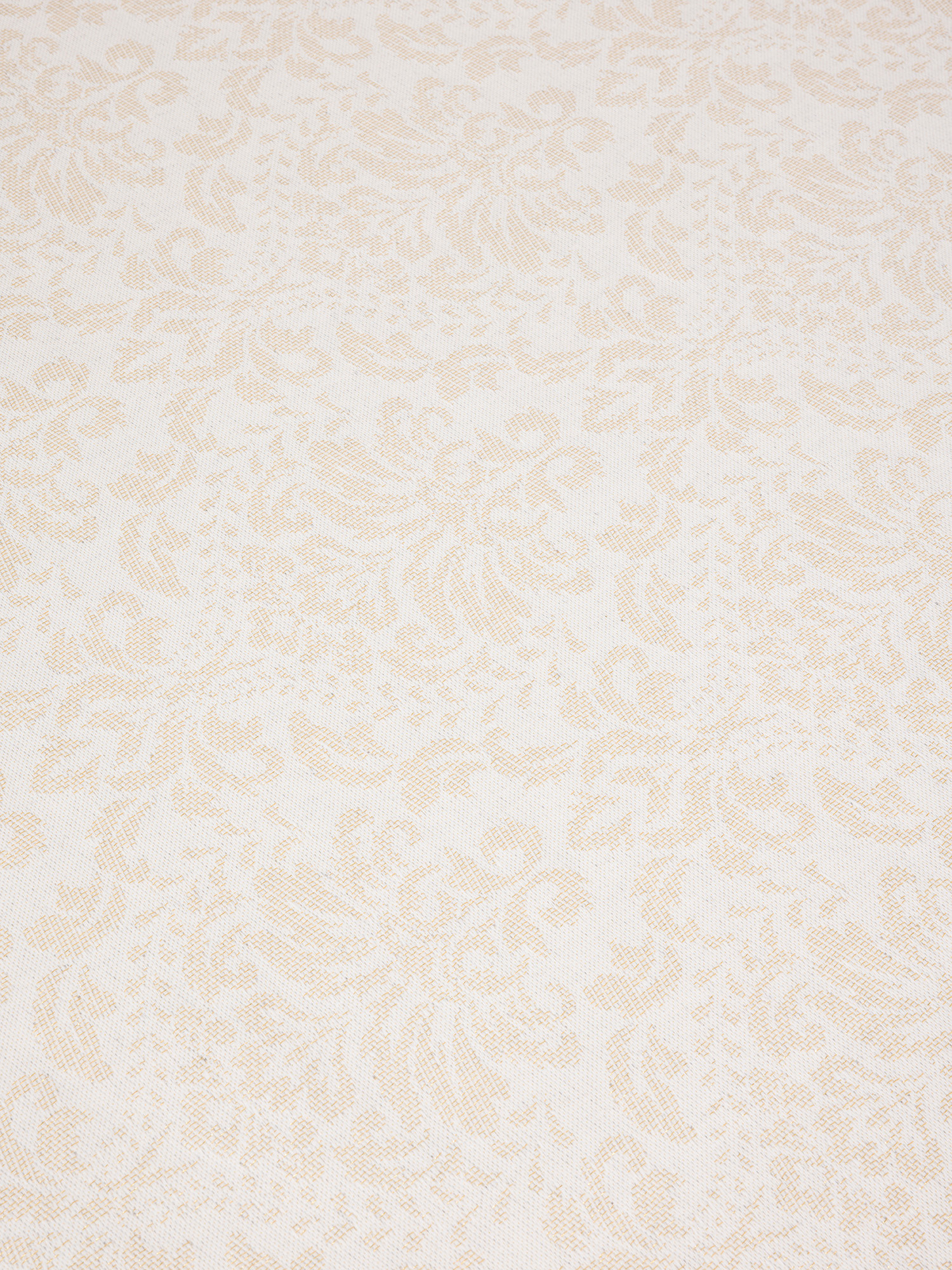 Tovaglia in teflon di misto cotone stampa jacquard, Beige, large image number 1