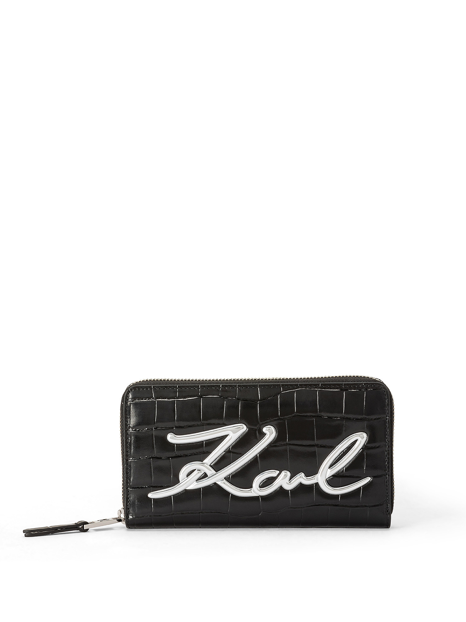 Karl Lagerfeld - K/Signature Croc Cont Wallet, Black, large image number 0