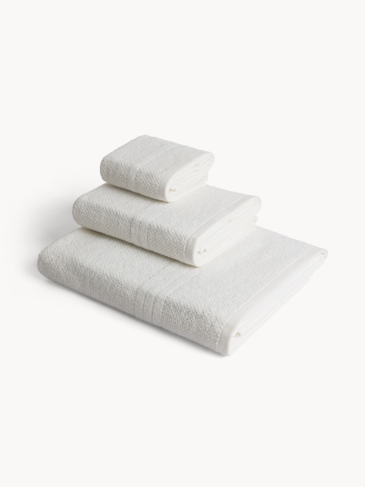 Solid color cotton terry towel, White, large image number 0