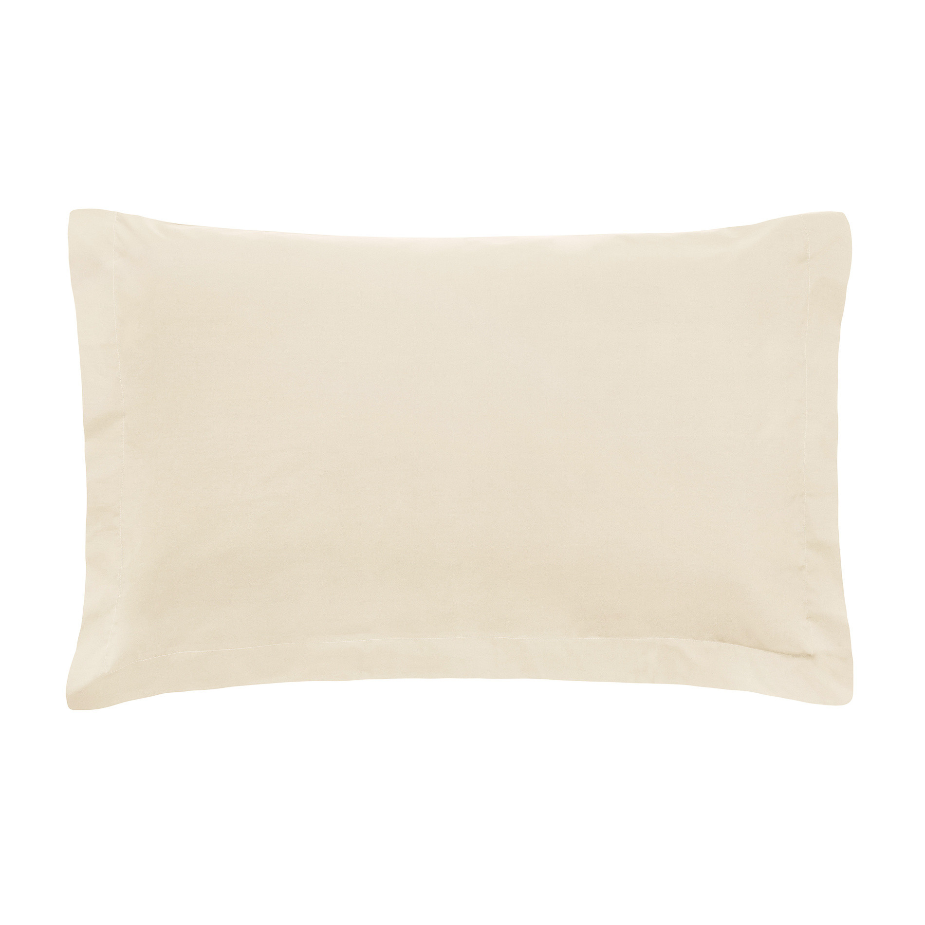 Zefiro solid colour pillowcase in percale., White Ivory, large image number 0