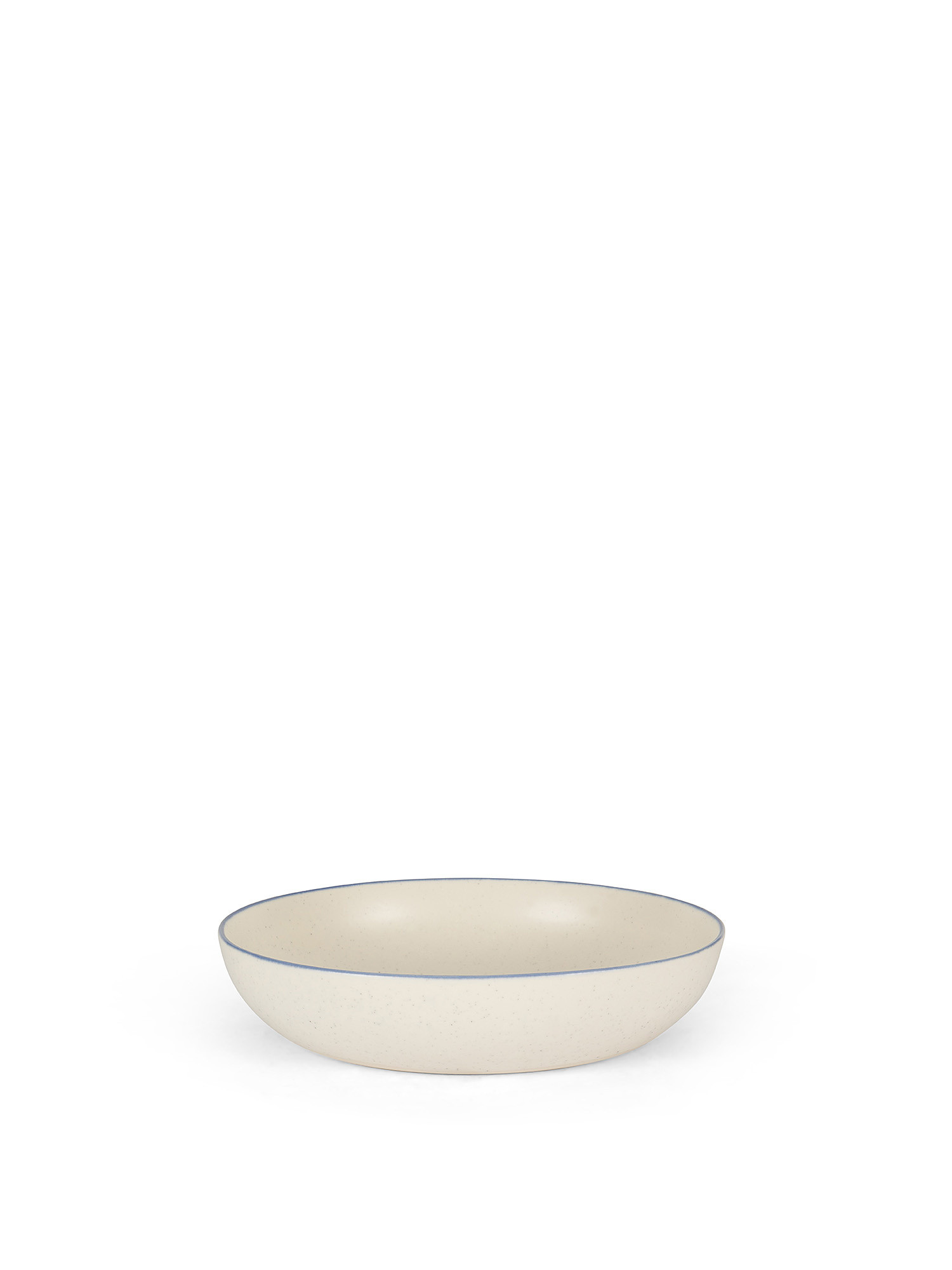 Piatto fondo ceramica con bordino, Bianco, large image number 0
