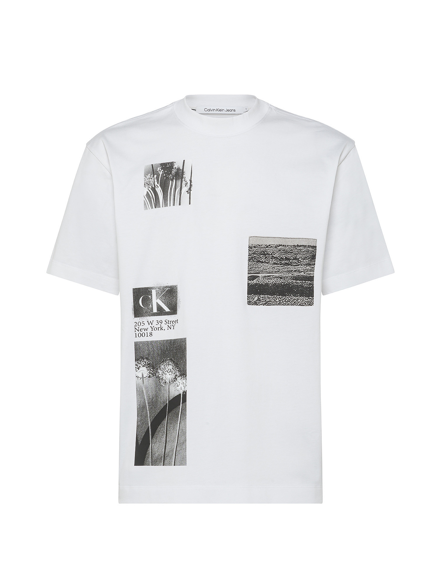 Calvin Klein Jeans -  T-shirt in cotone con stampa, Bianco, large image number 0