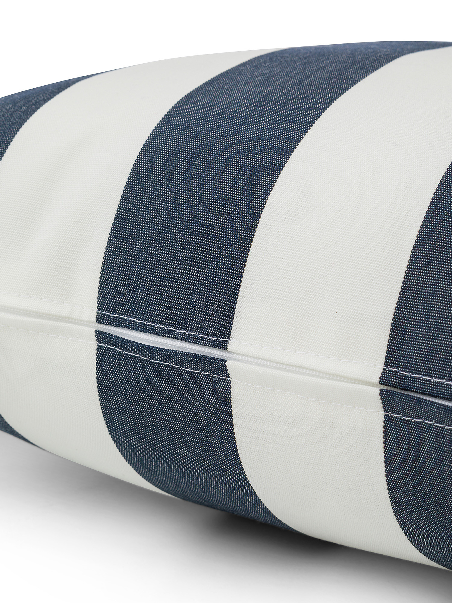 Cuscino da esterno in tessuto a righe 45x45cm, Blu, large