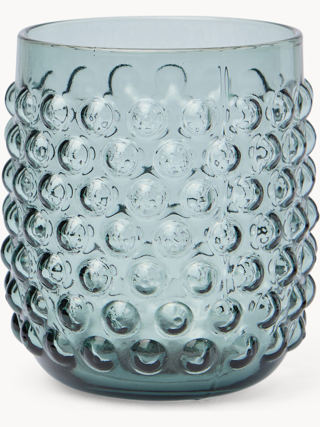 Glass tumbler with bubble pattern