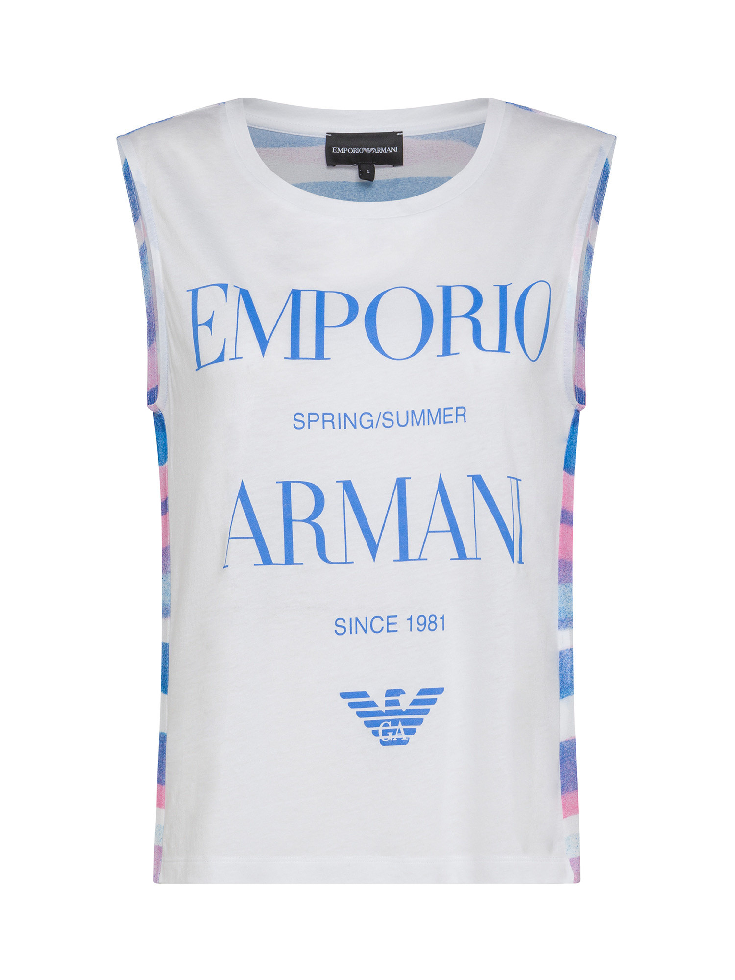 Emporio Armani - Tank top with logo, White, large image number 0