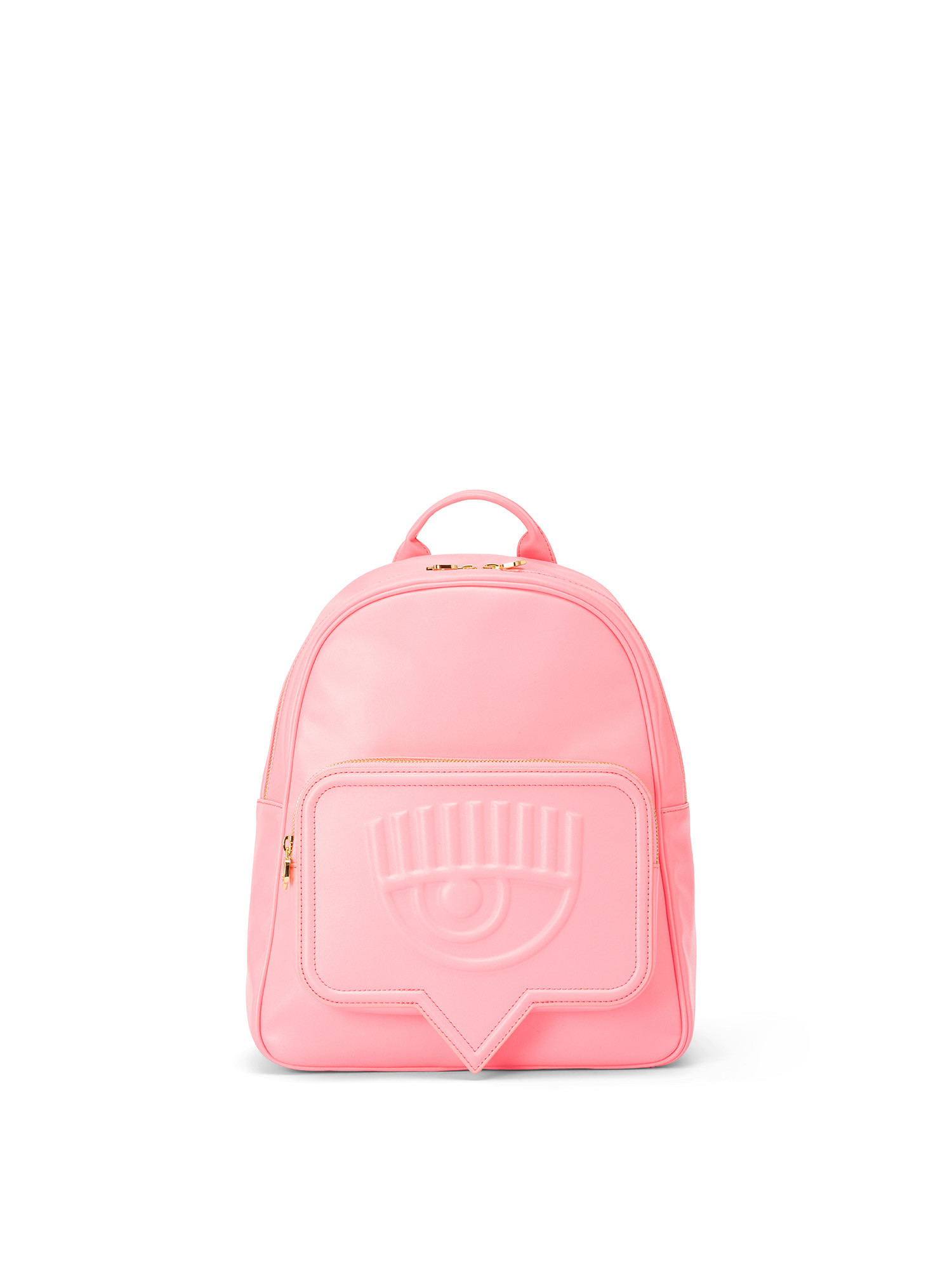 Eco-leather backpack with large pocket, Pink, large image number 0