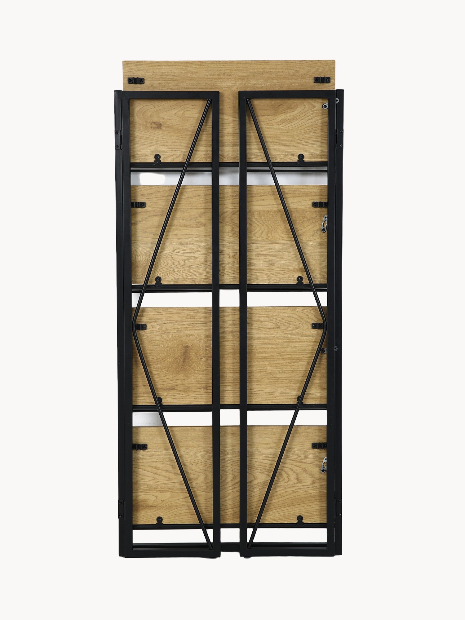 Nordic folding shelf with shelves, Natural, large image number 1