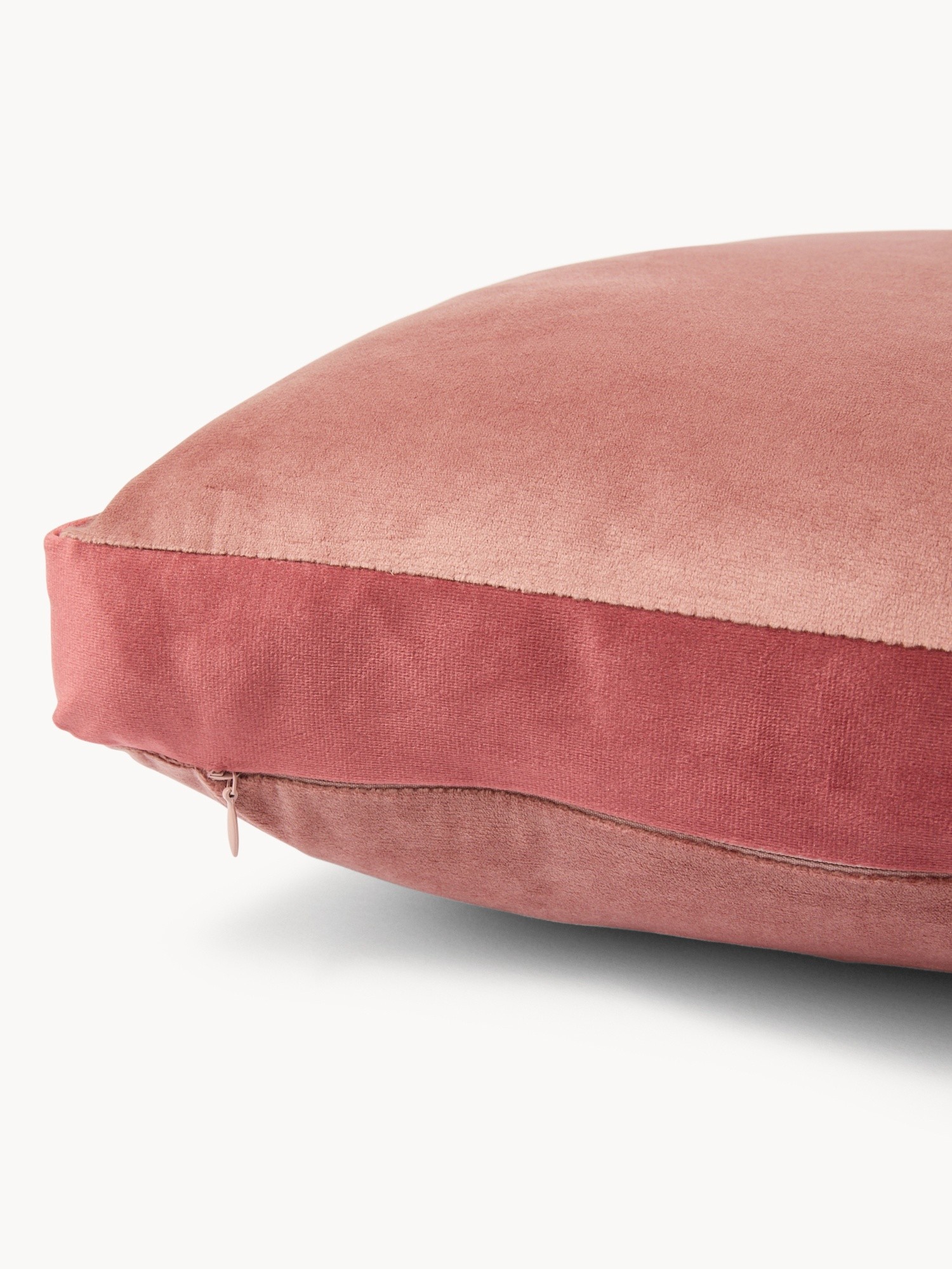 Cuscino in velluto con fascia bicolor - Prezzo di lancio, Rosa, large image number 2