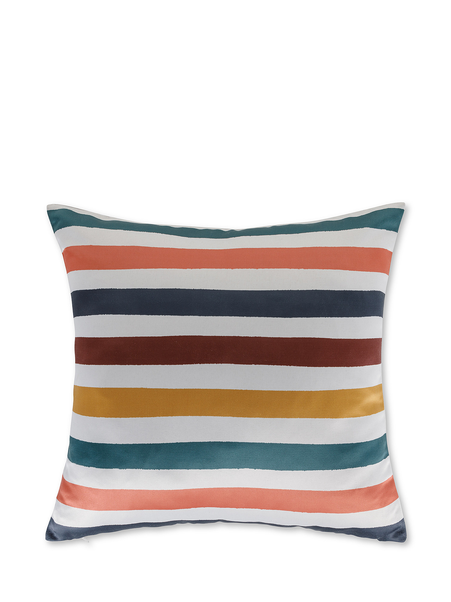 Striped satin effect cushion 45x45cm, Multicolor, large image number 0