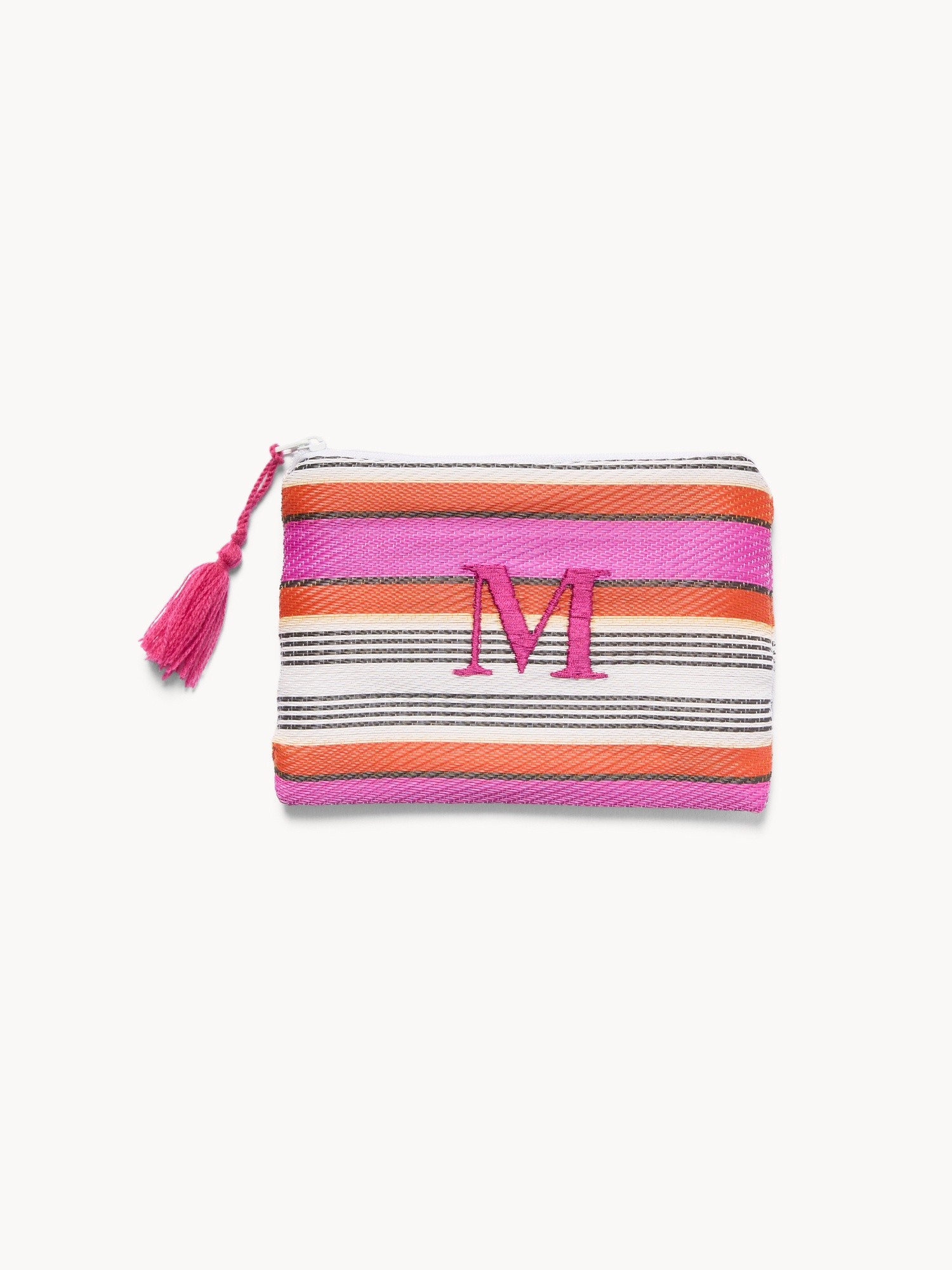 Pochette con lettera ricamata M, Multicolor Lettera M, large image number 0