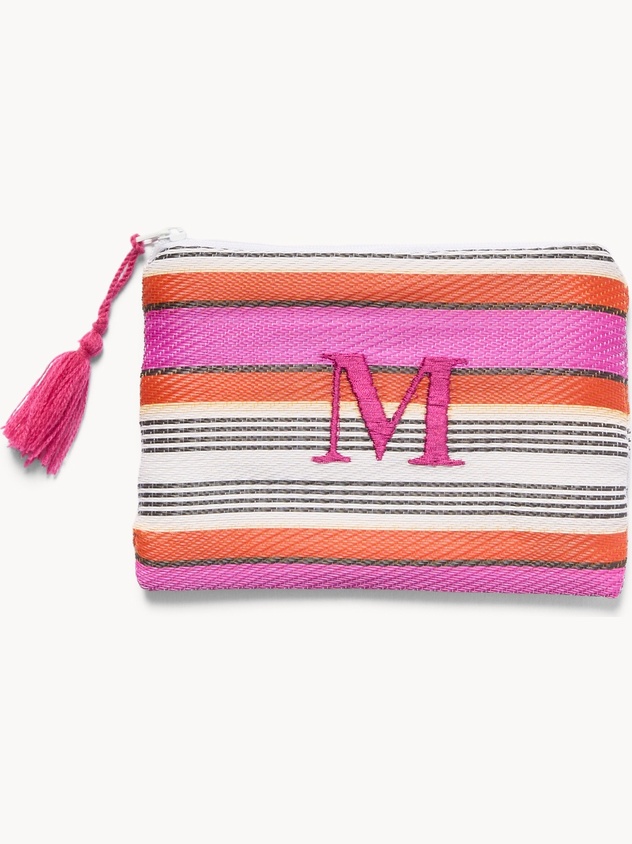 Pochette con lettera ricamata M
