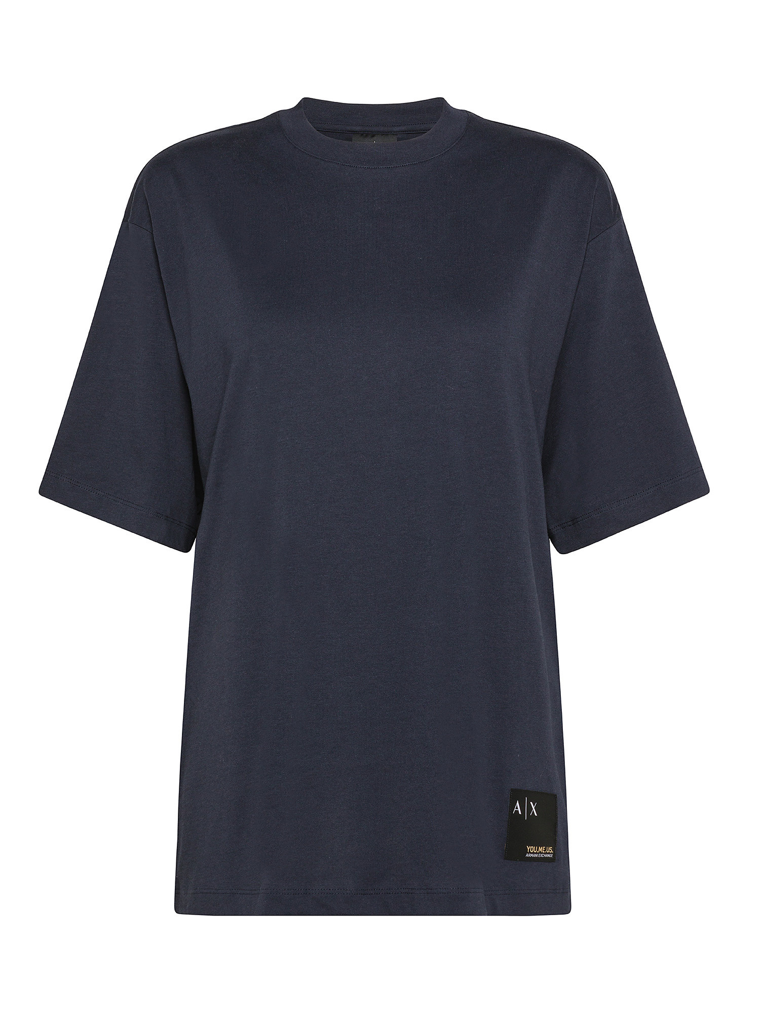 Armani Exchange - T-shirt girocollo in cotone, Blu scuro, large image number 0