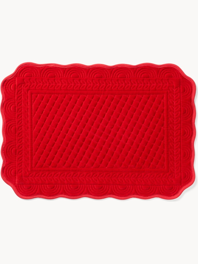 Quilted placemat in pure cotton velvet