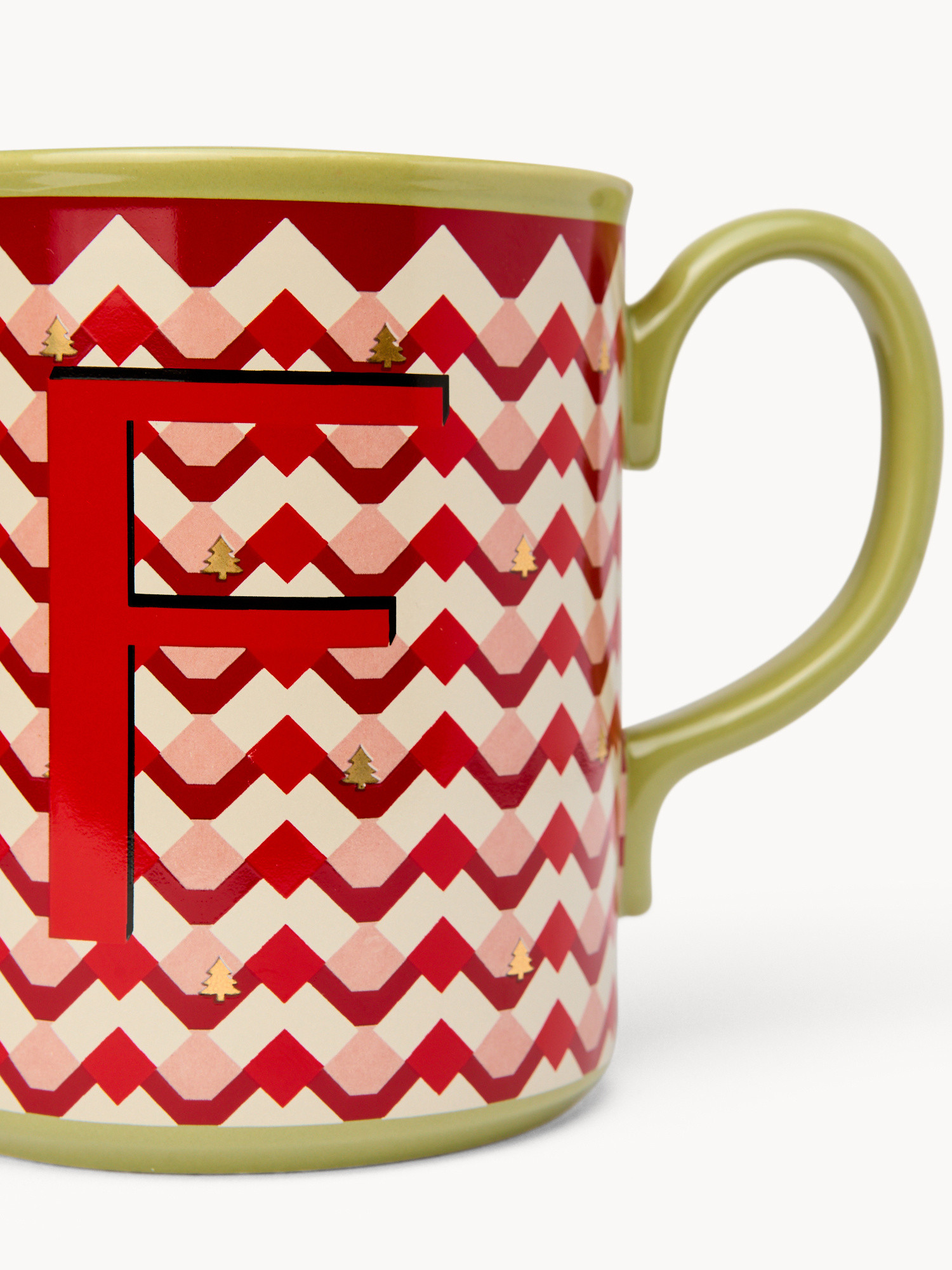 Ceramic mug letter F, Red, large image number 1