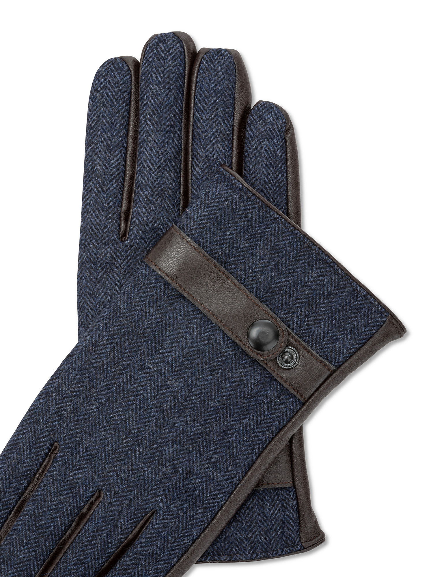 Luca D'Altieri - Gloves with strap, Blue, large image number 1