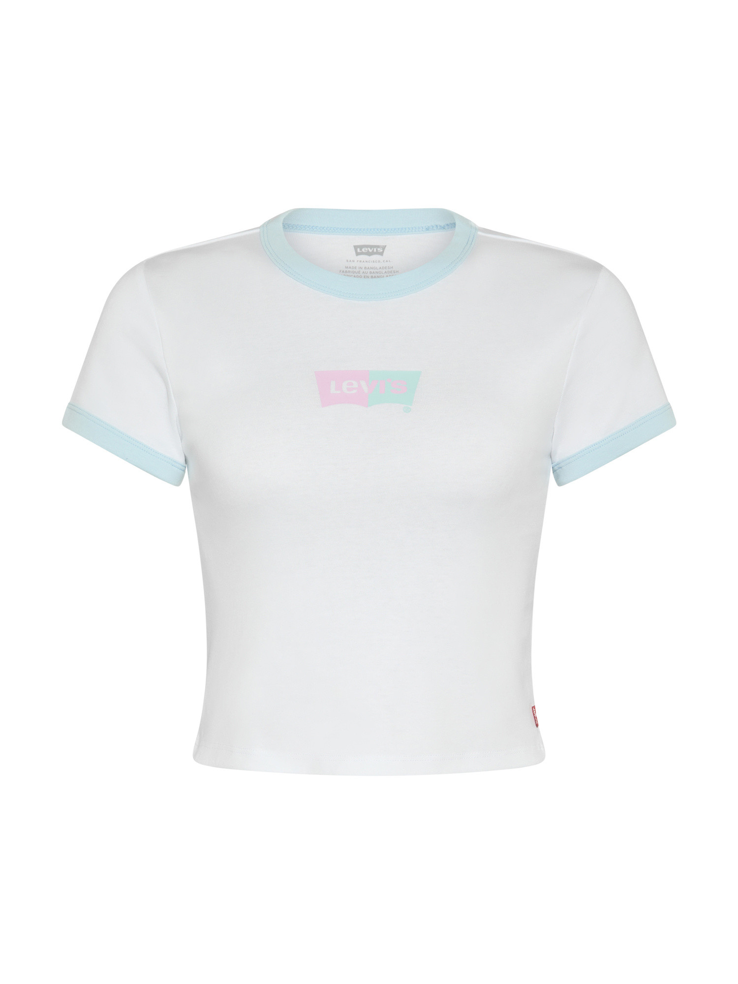 Levi's - T-shirt crop in cotone slim fit con logo, Bianco, large image number 0