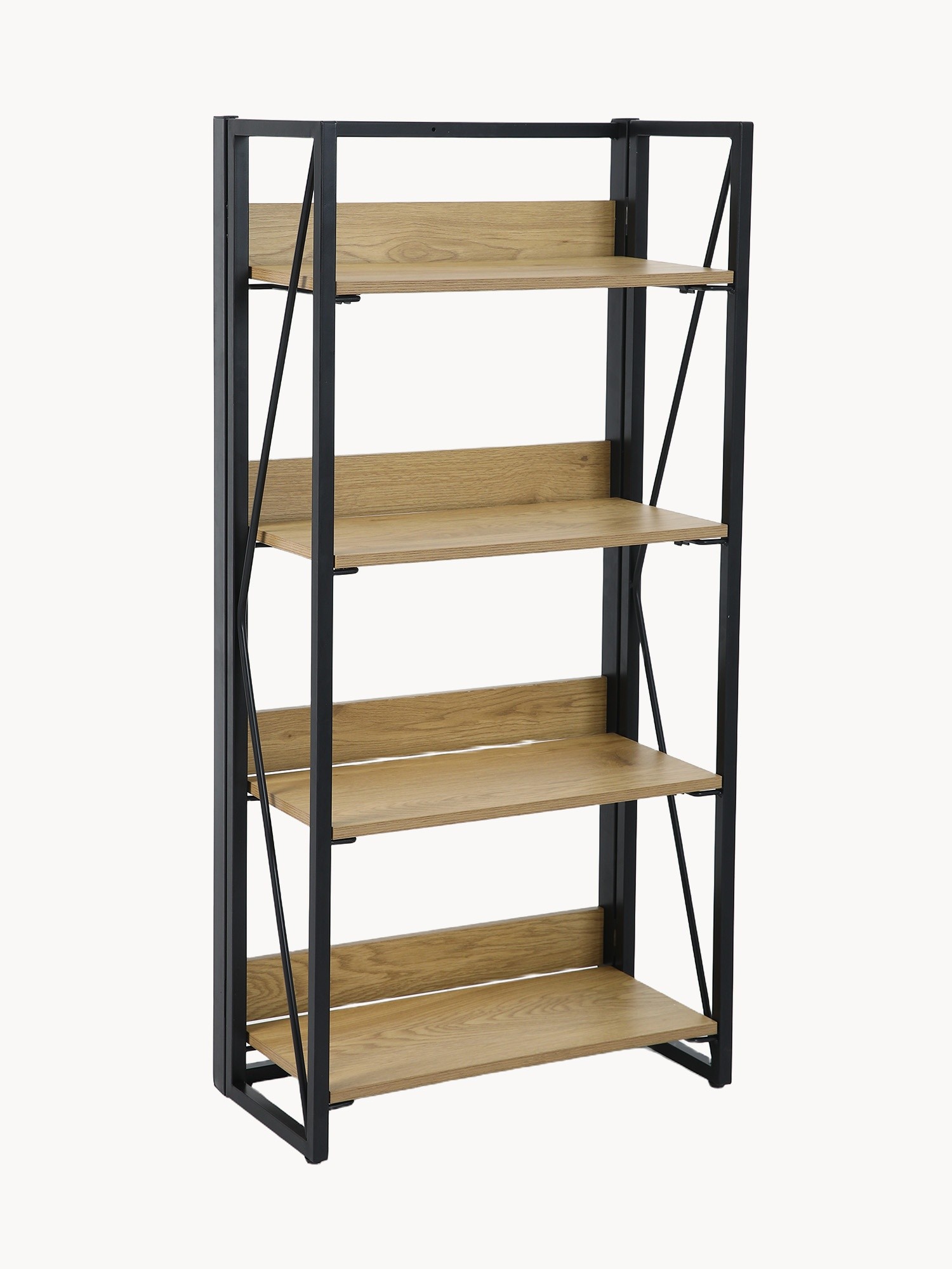 Nordic folding shelf with shelves, Natural, large image number 2